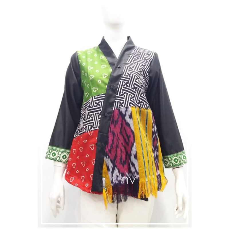 Blouse kimono kombinasi ( LURIK TENUN )