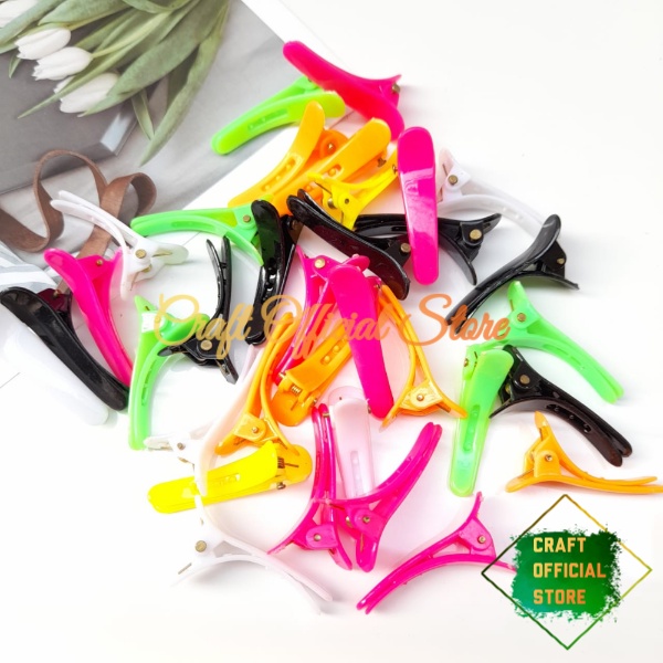 (10 pcs) Jepit Rambut Buaya Plastik Warna Warni Jepit Bebek Aksesoris Rambut