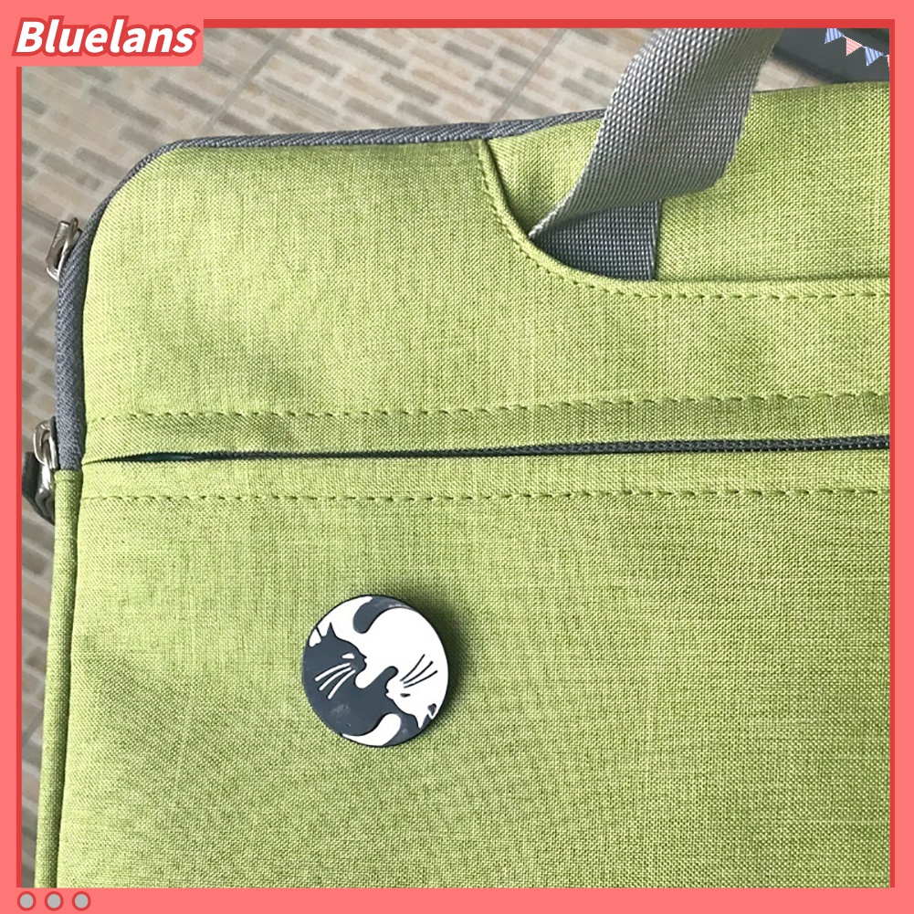 Bros Pin Enamel Bentuk Kucing Bulat Untuk Dekorasi Pakaian Topi Ransel Unisex