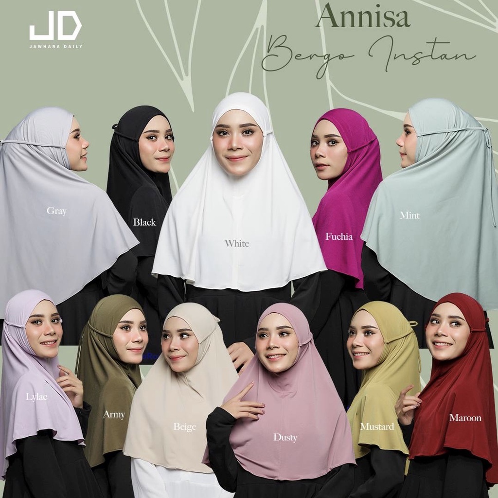 ANNISA - Bergo Tali Instan Jawhara Syari - Khimar Jawhara Syari - Hijab Instan Premium