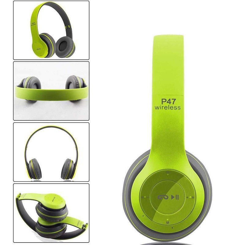 Medan Termurah (warna random) P47 Headset Wireless Bluetooth dengan Kabel / AUX / Radio