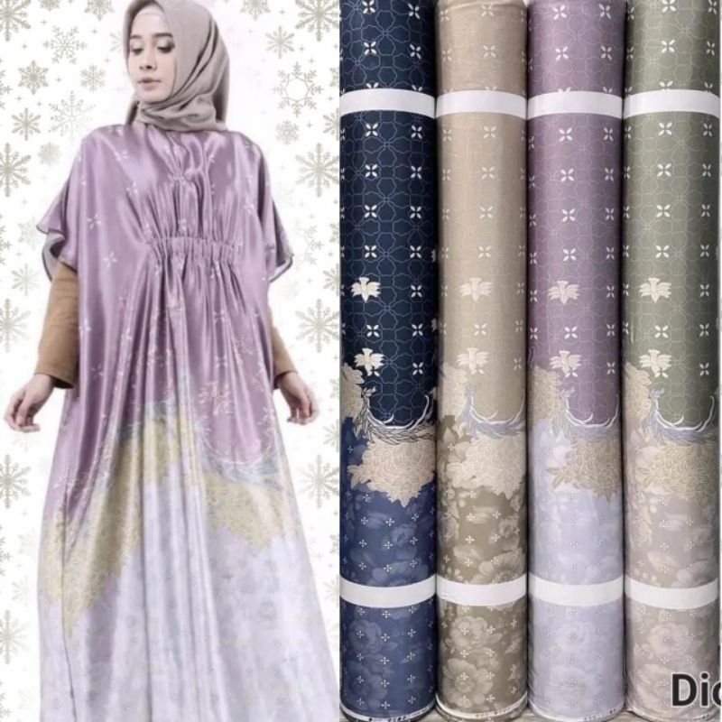 Kain Dr Silk Mengkilap Motif Madina harga setengah meter