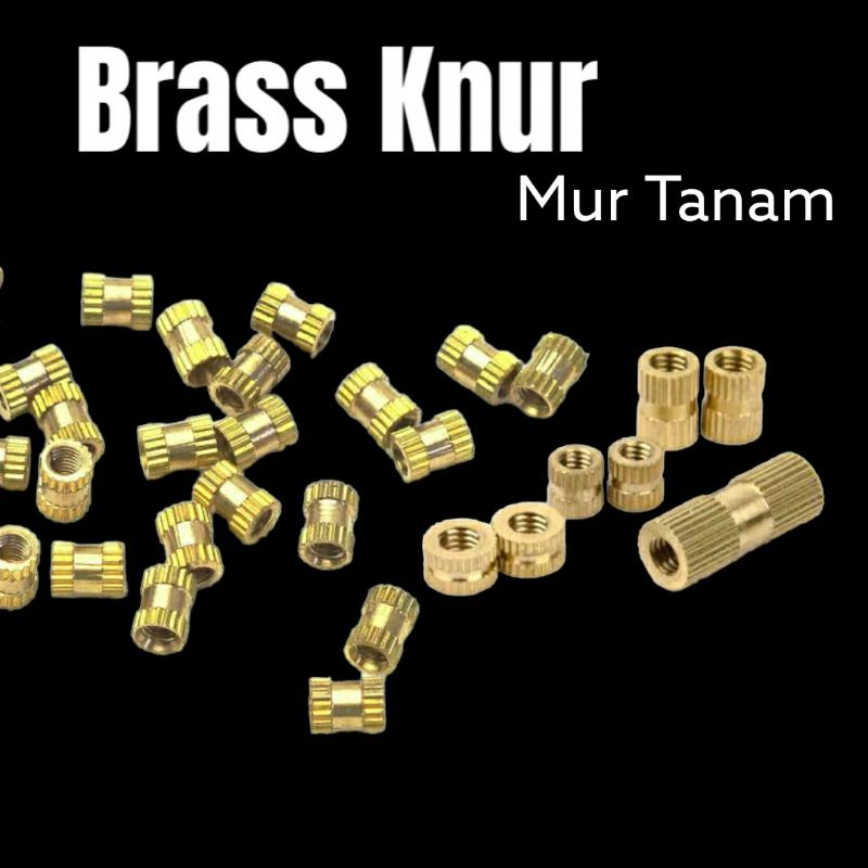 BRASS KNUR TANAM M2 M3 INSERT NUR MUR TANAM 3D PRINT HARGA PER/20 PCS