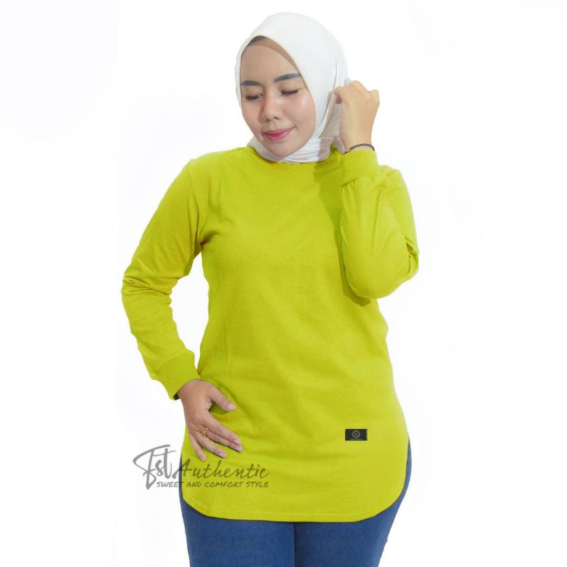 Kaos Dinarry Ori Fst Authentic / Bodi Oval / Blouse Semi Tunik / Atasan Wanita Lengan Panjang Seri P