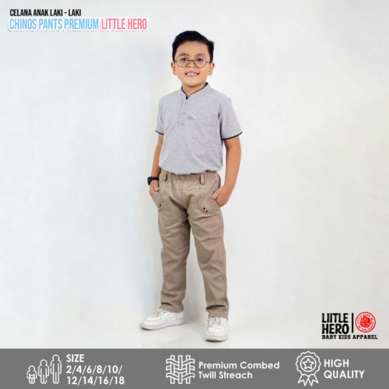 Celana Chino Chinos Panjang Anak Laki Laki Cowok Little Hero Terbaru 1 2 3 4 5 6 7 8 9 10 11 12 13 Tahun