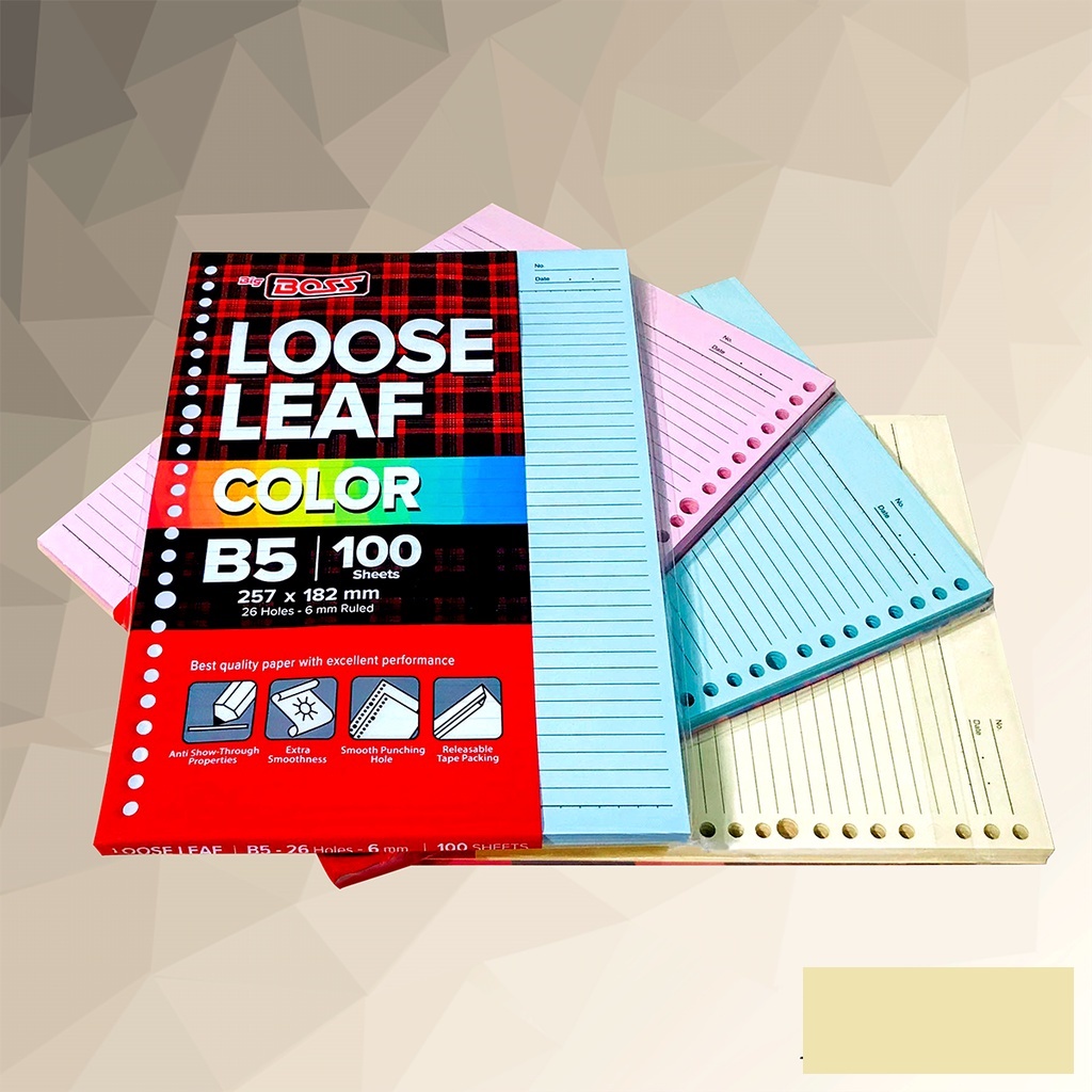 

BigBoss Loose Leaf B5 Warna Rainbow 100 Lembar Kertas Binder