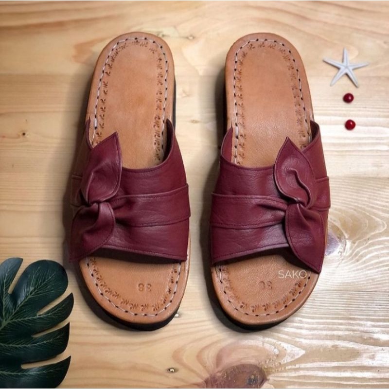 sandal wanita full kulit asli bali