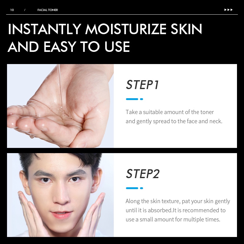 LAIKOU Men Facial Toner Hyaluronic Acid Mengurangi Jerawat Kontrol Minyak 100ml