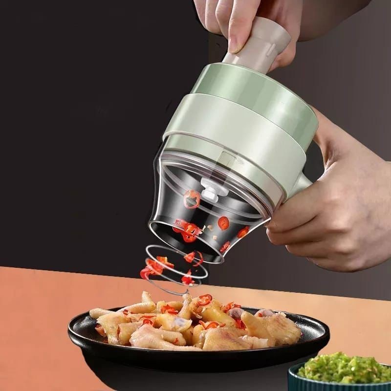 2 IN 1 Handheld Electric Vegetable Cutter Set Multifungsi