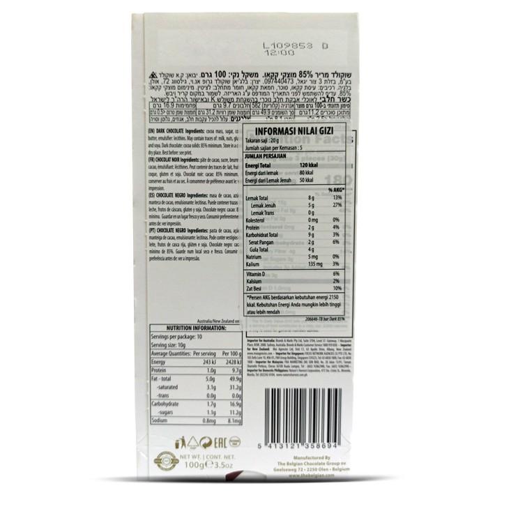 

artE9q4P--THE BELGIAN Dark Chocolate 85% 100 gram Cokelat Hitam