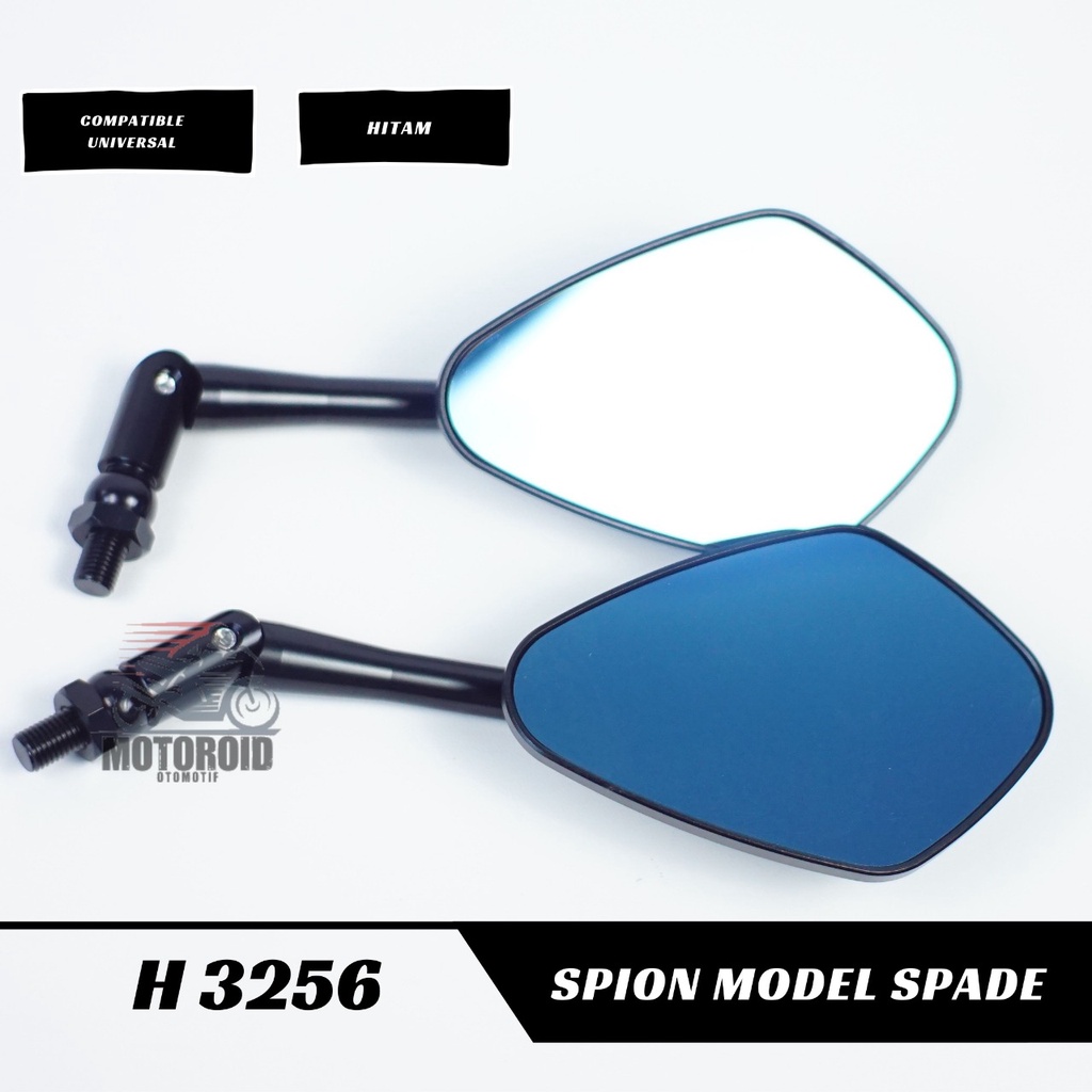 KACA SPION MOTOR MODEL DAUN FULL CNC ALUMINIUM REAR MIRROR SPADE MODEL SEPION DAUN UNIVERSAL