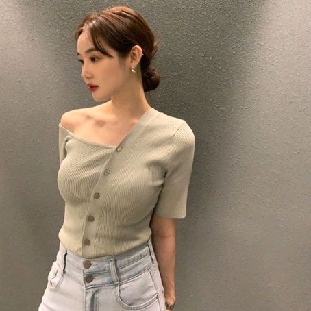 Myxable.co - Milan Top | Atasan Rajut Korea Import Off Shoulder Knit