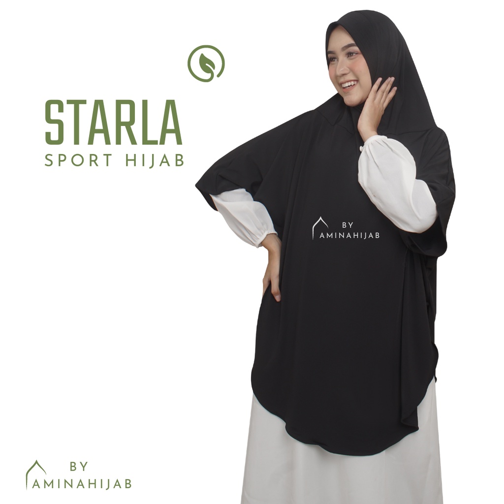 WAJIB PUNYA Aminahijabs - Hijab Olahraga Jilbab Khimar Sporty Jersey Premium STARLA