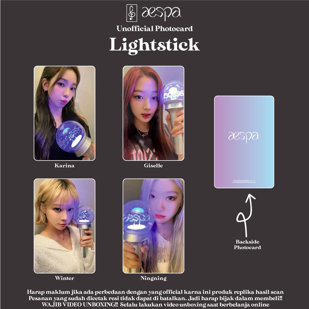 [REPLIKA AESPA] PHOTOCARD LIGHTSTICK UNOFFICIAL