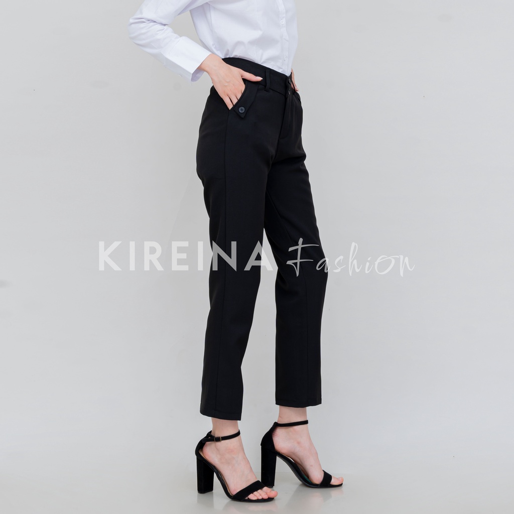 Celana Kerja Wanita Formal Celana Kerja Slimfit Celana Bahan Wanita Semi Wool | Kireina Fashion