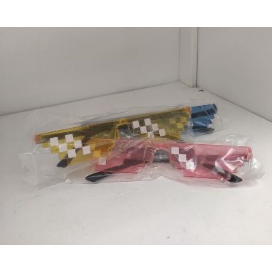 (tomonimart) Kacamata Anak Model Pixel Minecraft Mosaics Thug Life Kacamata Pixel Kacamata Minicraft