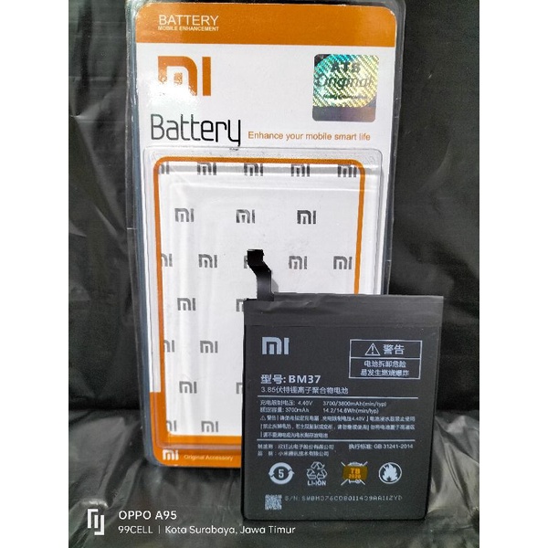 Baterai BM 37 | battery | batrai | batre Redmi Xiaomi BM 37 | Xiaomi 5S+ original