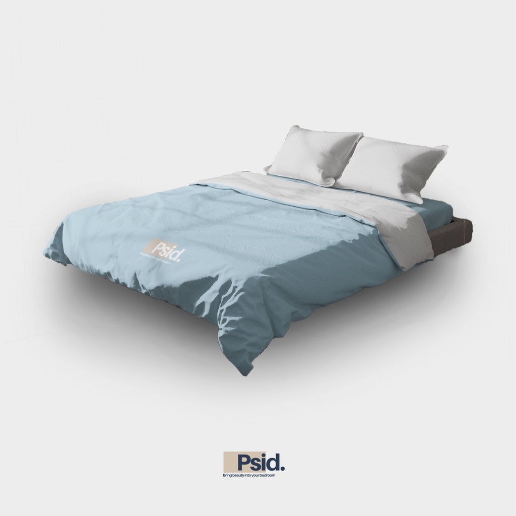 PSID Bed Cover Polos 120x220 Two Tone Luxury Tanpa Sprei