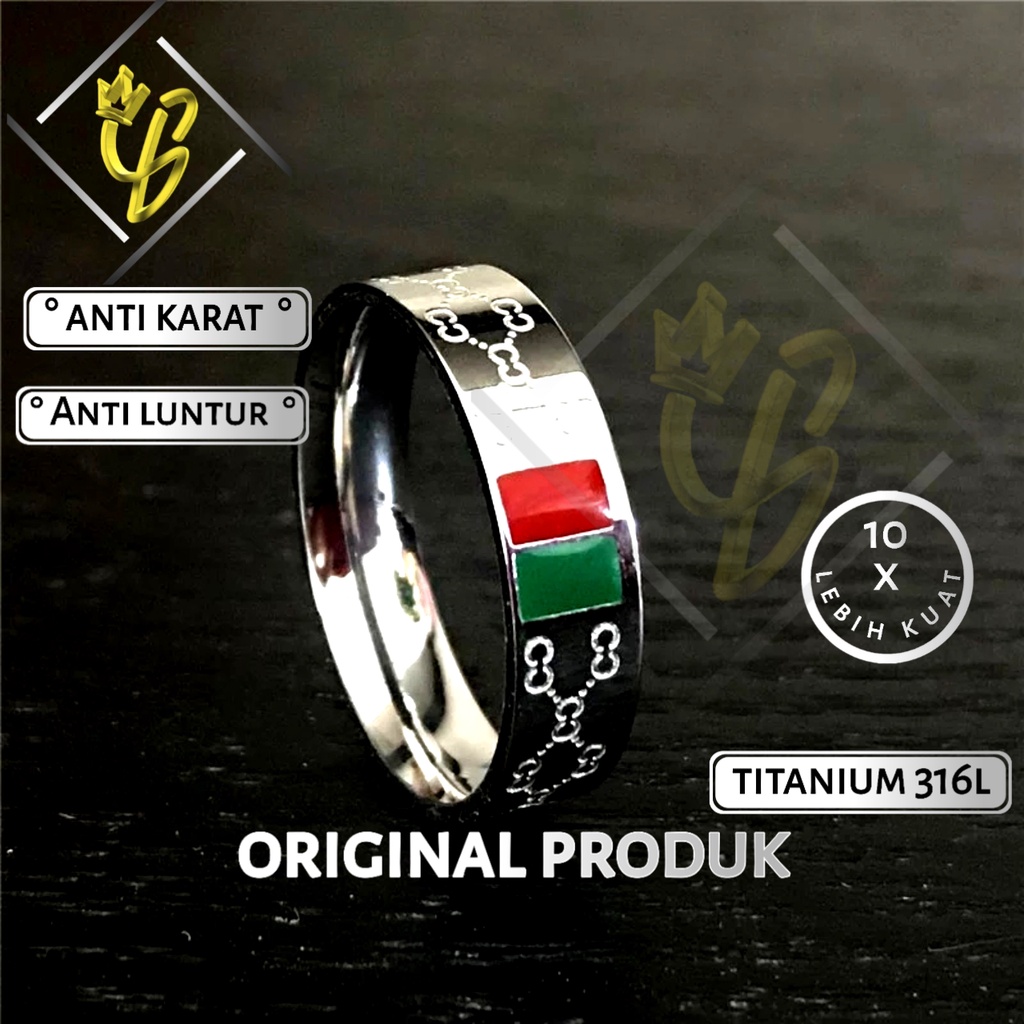 Cincin Titanium Nikah Kawin Tunangan Couple Pria Wanita Cowok Cowo Cewek Keren Emas Gold Kuning C3