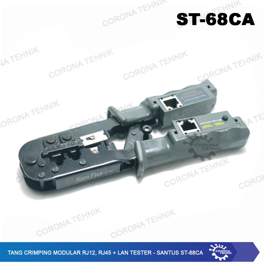 RJ12, RJ45 + Lan Tester - Santus ST-68CA - Tang Crimping Modular