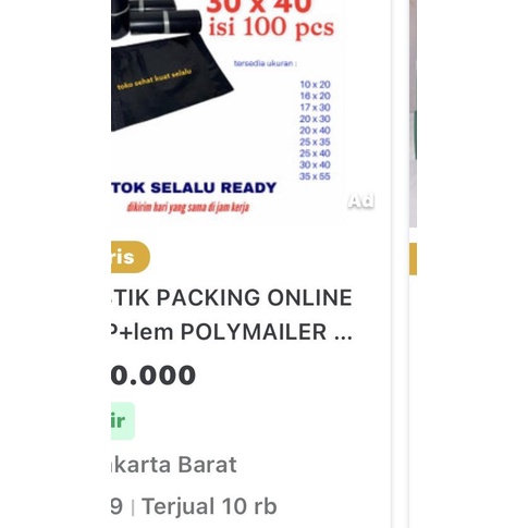 

Polymailer 30x40 hitam HD isi 100 pcs