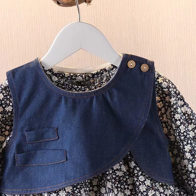【 Baru Datang 】(0-3Tahun) QZ-108 Dress lucu rumbai lengan panjang