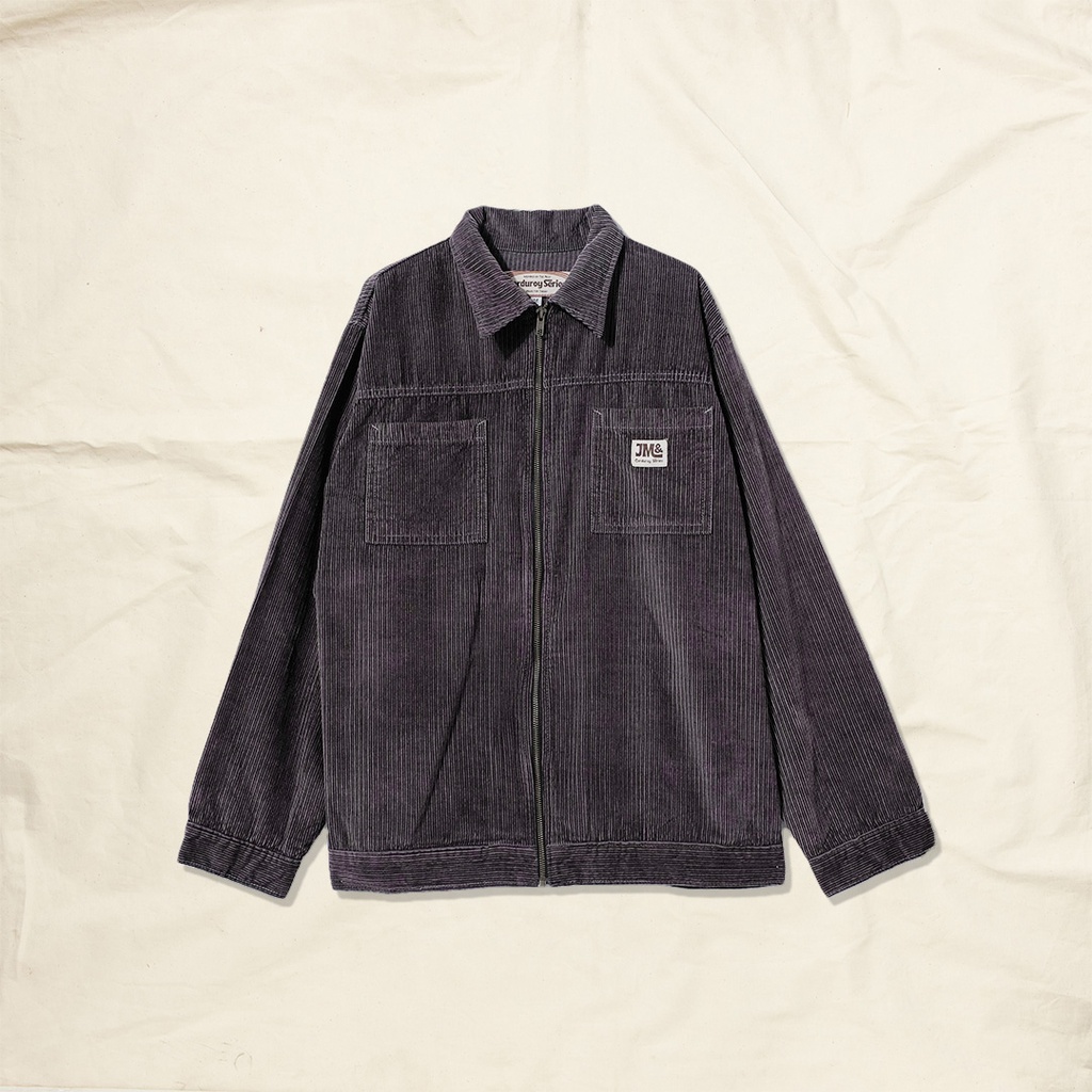 Jimmy and Martin - Corduroy Two Tone Jacket Zip Maroon - 2033