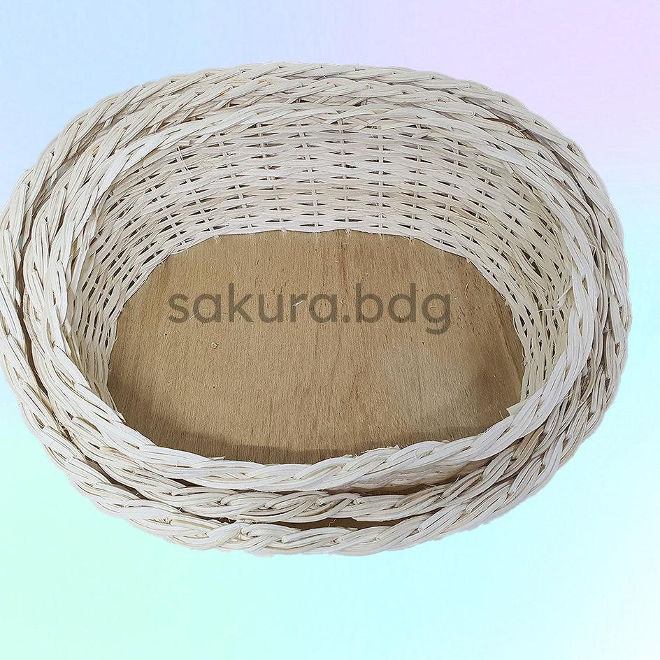 

TRXW2i2H--K4M - Keranjang rotan oval sandar M 33x25x6-12 cm hampers parcel hantaran mahar pernikahan makanan