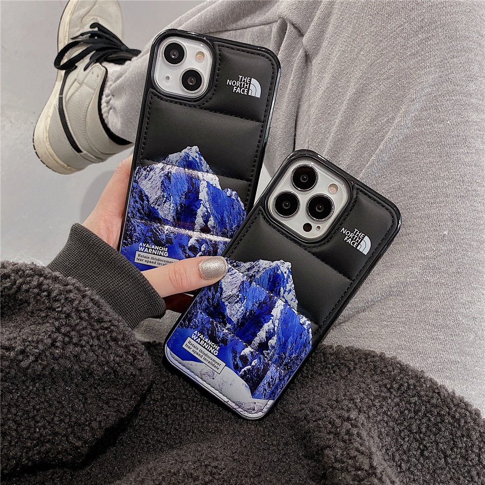 Soft Case TPU Motif Gunung Salju Retro Untuk IPhone 14 13 12 11 Pro Max