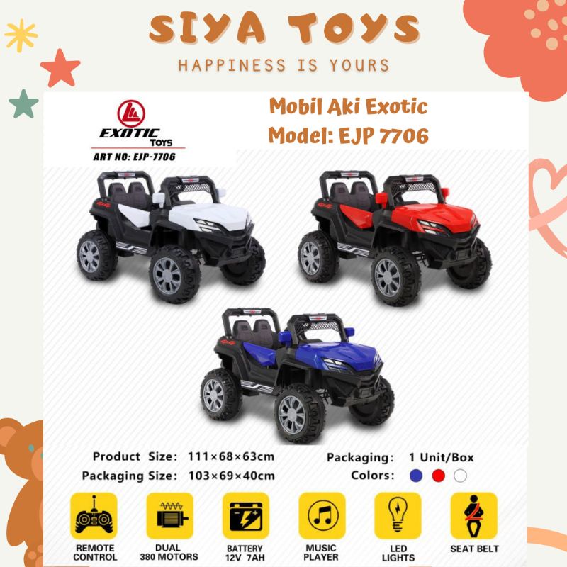 SIYA✨FREE BUBBLEWRAP MOBIL AKI JEEP MOBIL ANAK RECHARGEABLE EXOTIC EJP 7706 7707 7720 7723 MOBIL REMOT ANAK EJP7706