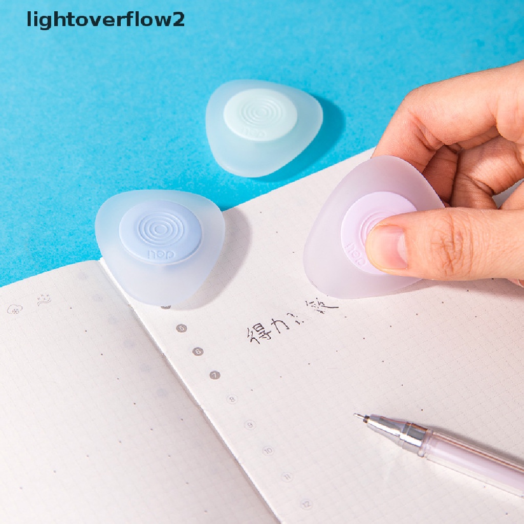 (lightoverflow2) 3pcs / Set Penghapus Gel Erasable Bentuk Oval Motif Kartun Untuk Perlengkapan Sekolah