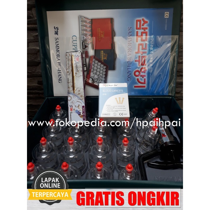 Paket Alat Bekam Sammora Box Biru 19 Kop / Sammora Box Biru Lengkap