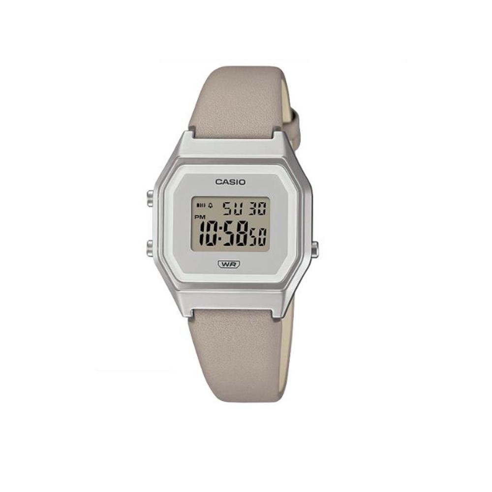 Casio Original LA680WEL-8D Jam Tangan Wanita Digital Kulit Abu-Abu Grey Pastels