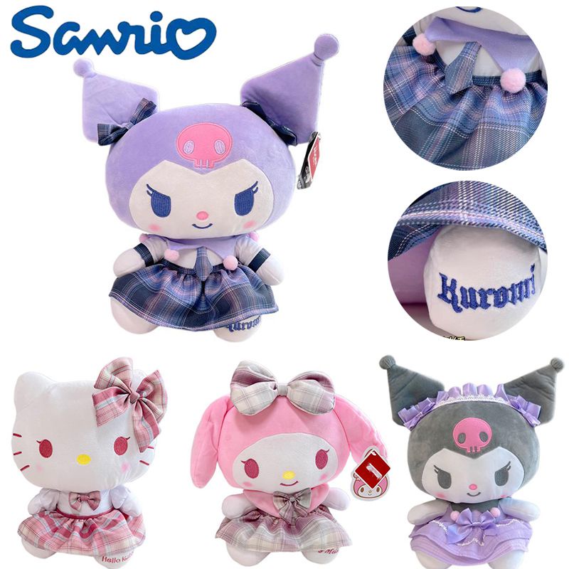 Adorable Sanrio Kuromi Melody Hellokitty Mainan Mewah Dengan Jk Dress Up Untuk Semua Usia