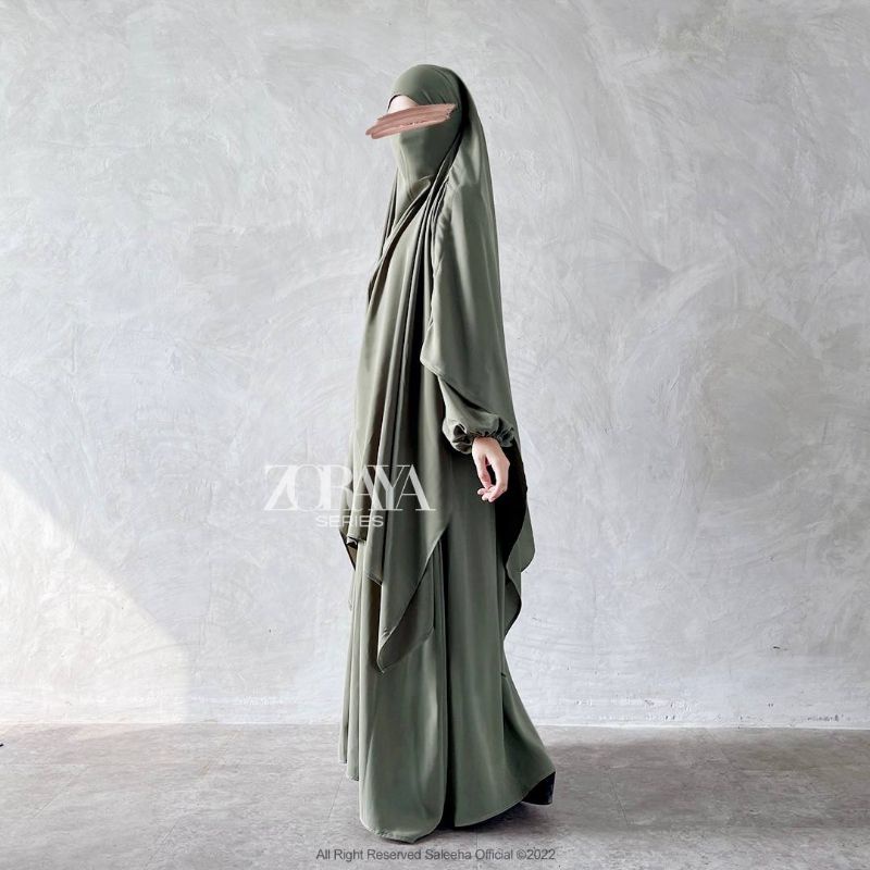 Set Gamis FK French Khimar Zoraya Series by Saleeha Official