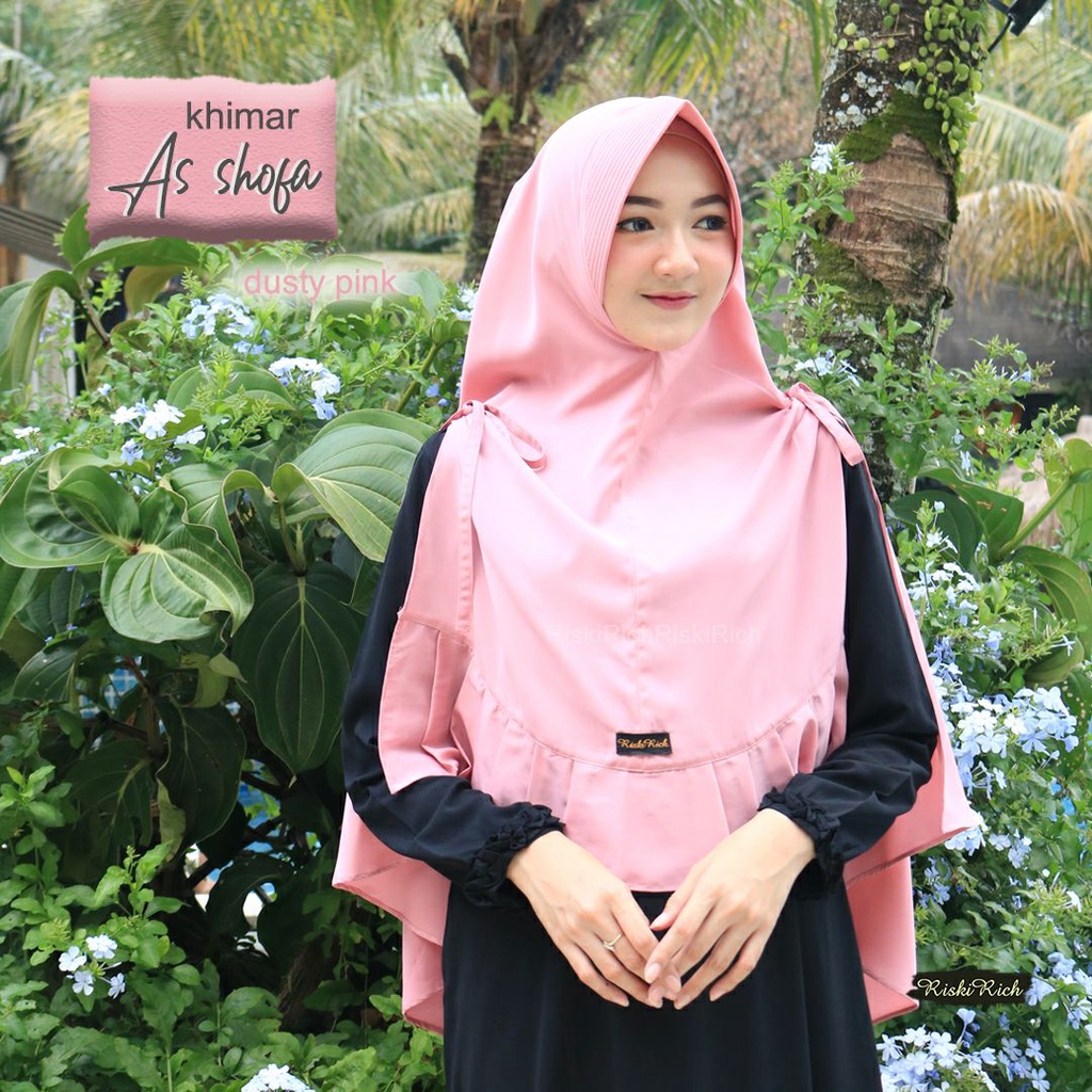 Riskirich Asshofa Vol 2.0 Khimar Instan Syari Pet Antem Jilbab Cantik Kekinian