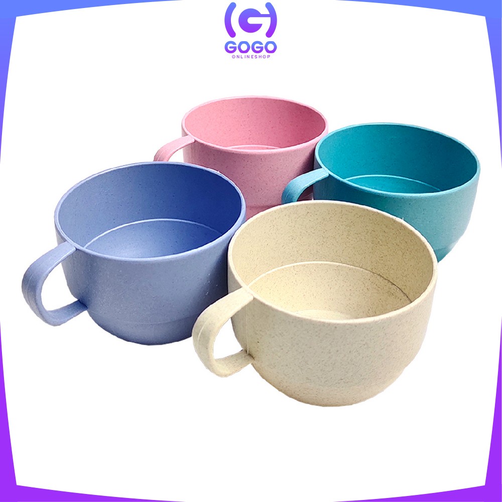 GOGO-C457 Teko Air Set Cangkir Gelas Wadah Plastik 4IN1 Ceret Air Dingin Wheat Straw Food Grade BPA Free