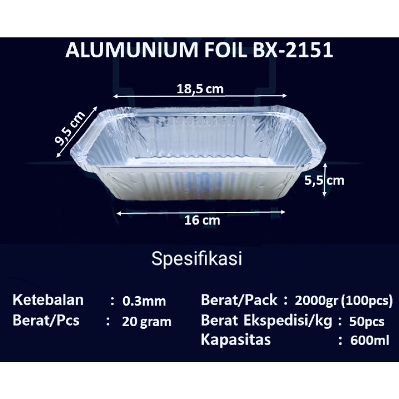 Jual Aluminium Tray Bx Wadah Aluminium Foil Tray Bx Shopee Indonesia