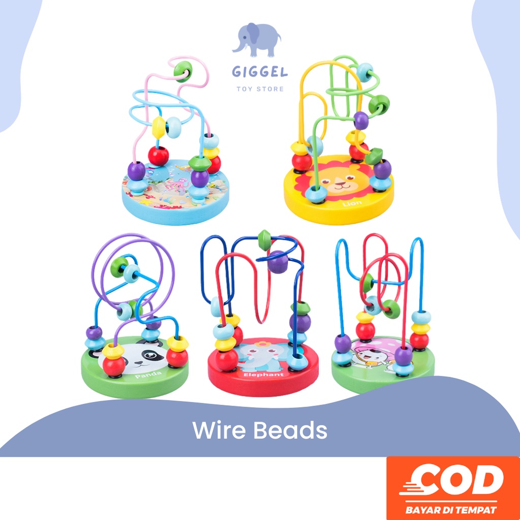 [ Giggel ] Mainan Edukasi MINI ROUND BEADS / Wire Beads Maze Game / Mainan alur kawat kecil / Mainan Kayu Montessori Anak