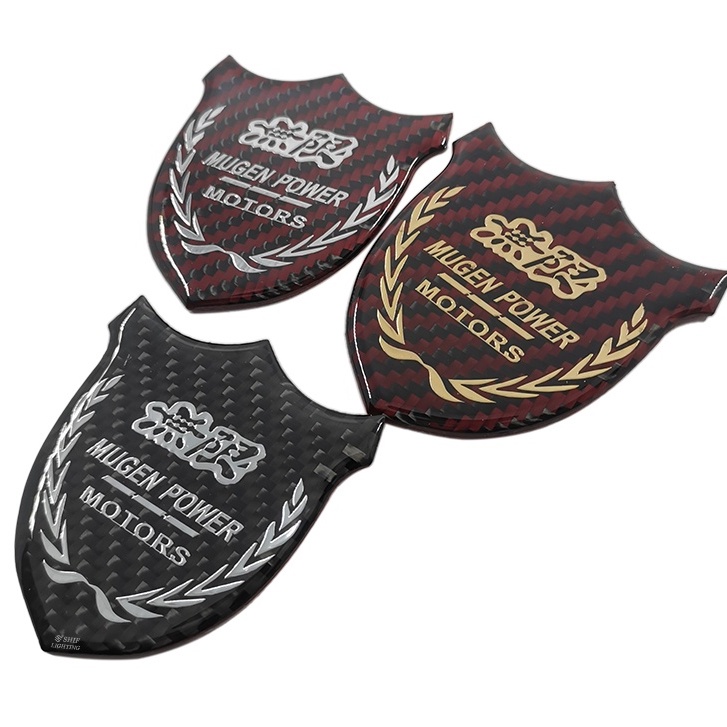 1pc Stiker Emblem Logo MUGEN POWER MOTORS Bahan Karbon Fiber Untuk Dekorasi Kaca Belakang Mobil HONDA MUGEN