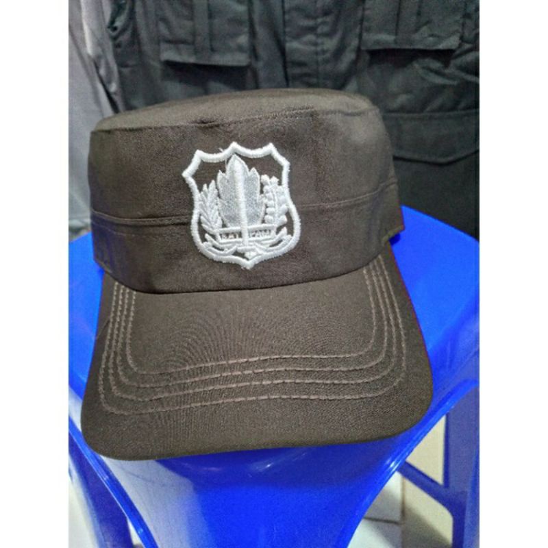 topi komando satpam coklat
