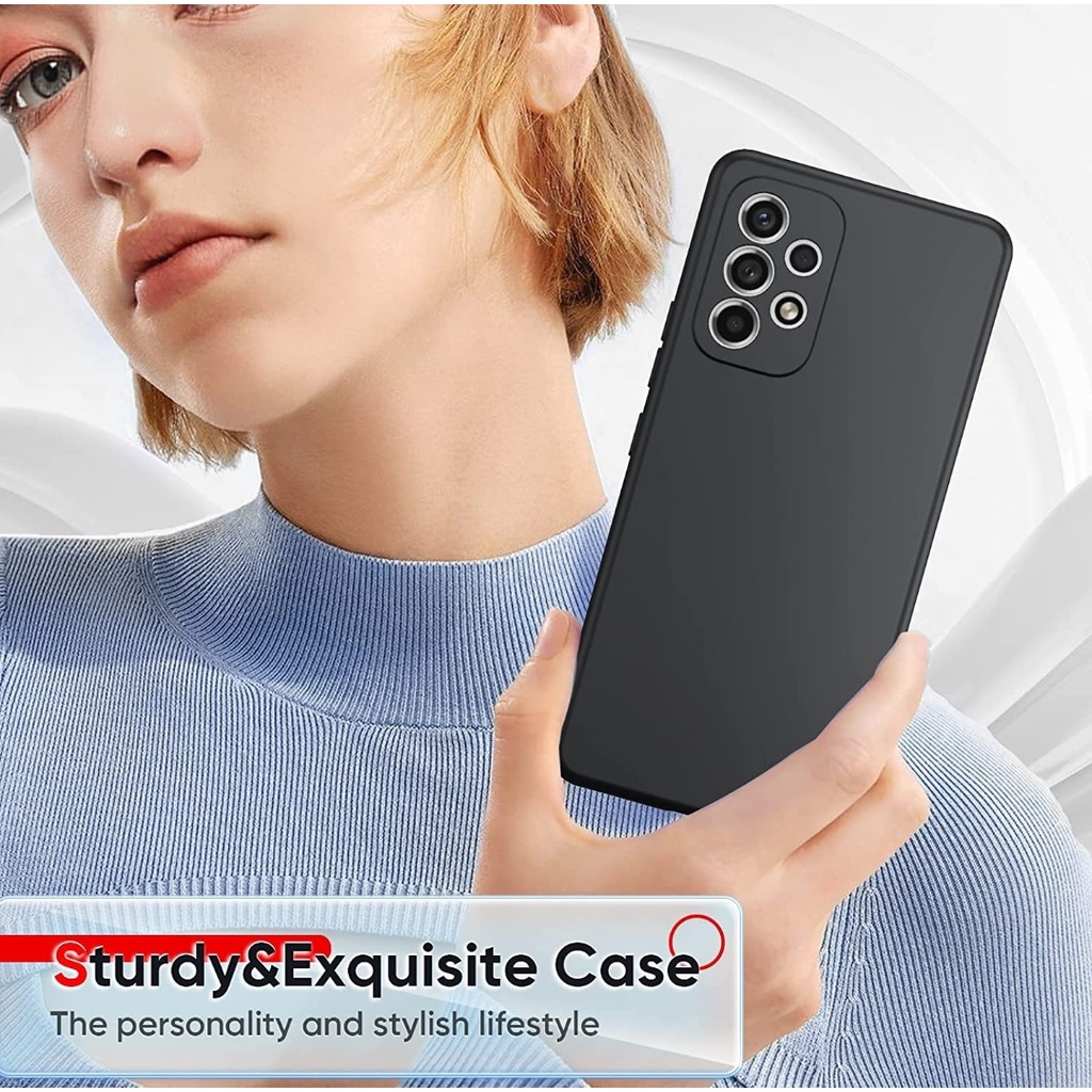 Liquid Silicone Case SAMSUNG M62 M53 M52 M51 M33 M23 M14 M13 M32 M22 A02 A02s A03 Core A03s A04 A04E A04s M02 M02s Silikon Casing Full Cover Body Screen Camera Protective Shockproof Slim Phone TPU Anti Scratch Soft Lining Black Hitam Tipis Galaxy 4G 5G E