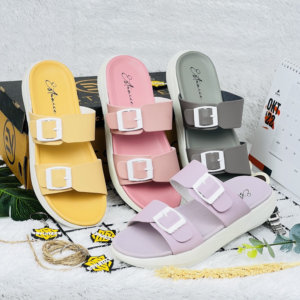 Xavia Sendal Slop Wanita Wedges Nyaman Anti Slip