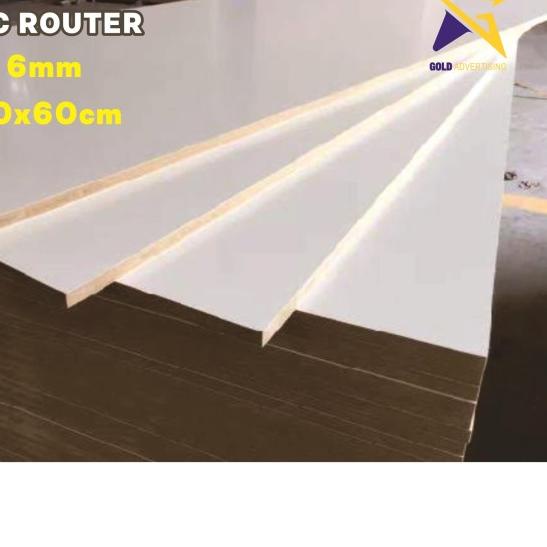 Triplek Melamin Putih Doff 6mm uk. 40x60 cm