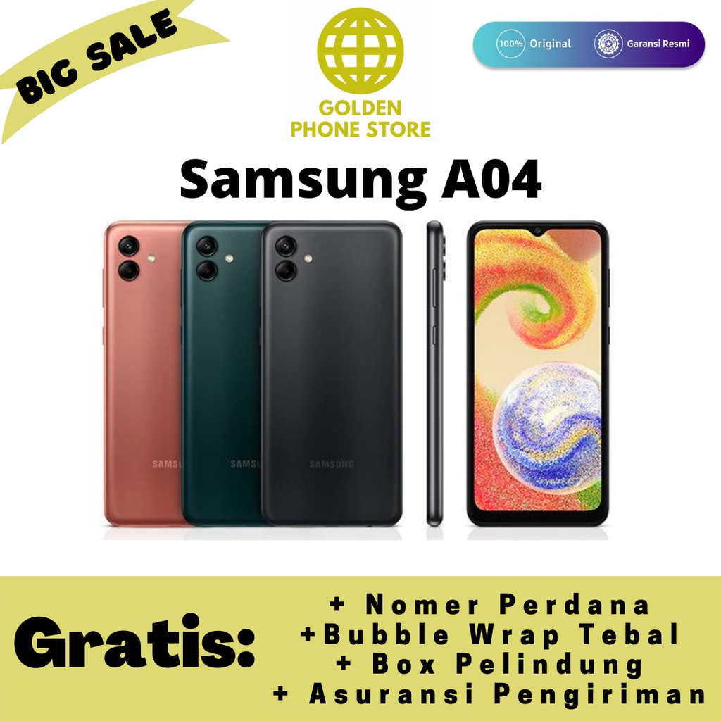 Samsung Galaxy A04 4GB/64GB - Original &amp; Garansi Resmi Samsung Indonesia