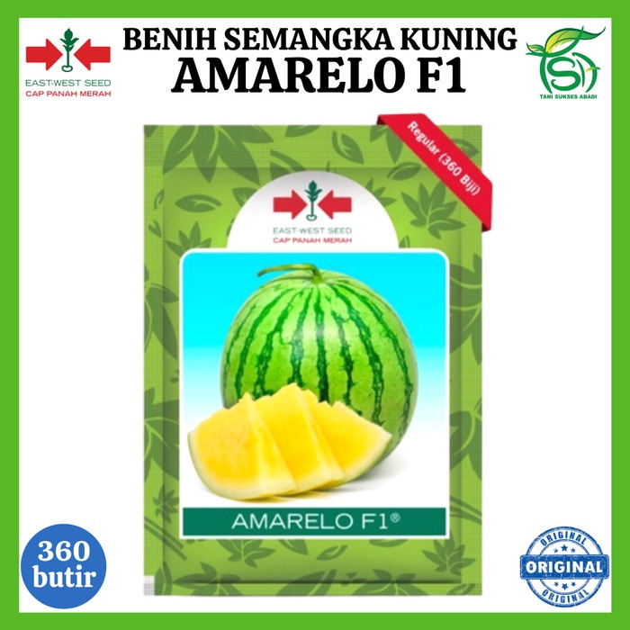 Benih Semangka Kuning AMARELO F1 360 Biji - Bibit Semangka Kuning Non Cap Panah Merah