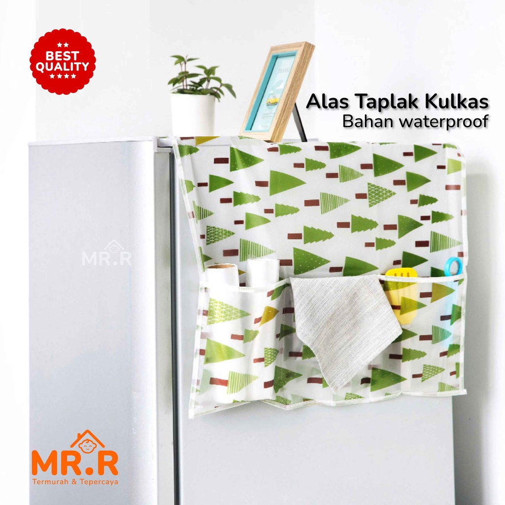 Kain Tutup Kulkas Karakter Taplak Kulkas Waterproof Cover Penutup Kulkas Anti Air Refrigerator Dust Cover