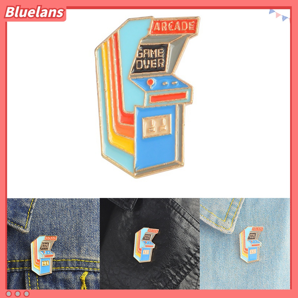 Bros Pin Enamel Desain Kartun Arcade Gaya Vintage Untuk Dekorasi Tas Denim