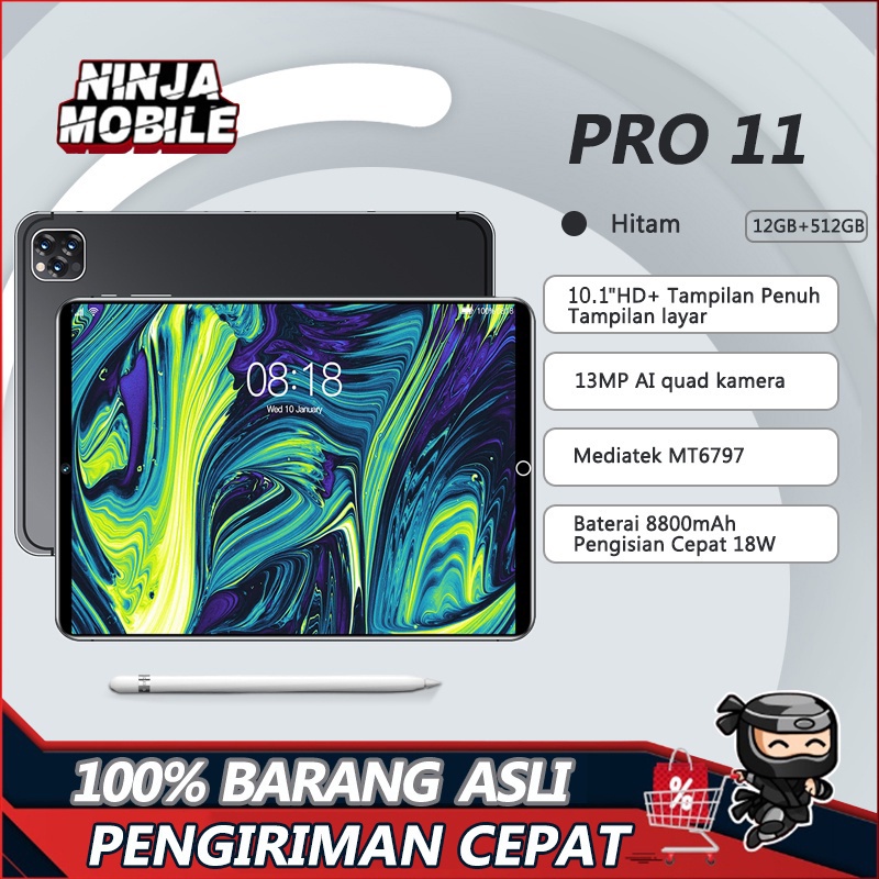 Tablet PC Asli Galaxy ipad Pro2022 Tab Baru ROM 12GB + 512GB RAM Tablet Android 10.1 Inci Layar Full