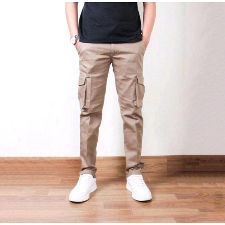 [BISA COD] ORIGINAL Celana Cargo Panjang Pria Dewasa kimpol Size 27-38-KARGO PJG MOCCA